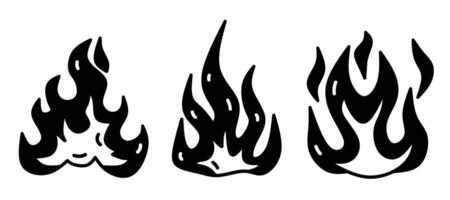 Fire icon. Collection vector illustration of icons for business. Black icon design.