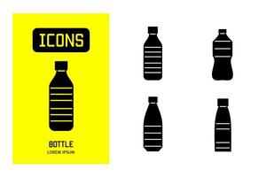 Set of flat icons of bottle. Vector design for business and stock.