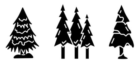 Pine tree icon. Collection vector illustration of icons for business. Black icon design.