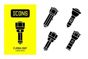 Set of flat icons of  flashlight. Vector design for business and stock.