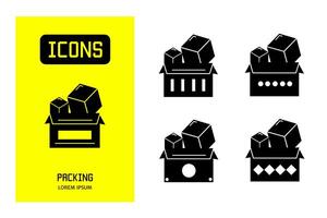 Set of flat icons of  packing. Vector design for business and stock.