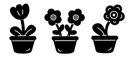 Flower icon. Collection vector illustration of icons for business. Black icon design.