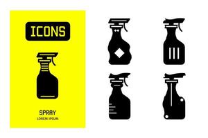 Set of flat icons of  spray. Vector design for business and stock.