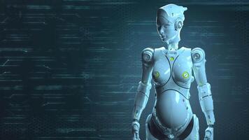 technology robot sci fi robots robot face woman Artificial Intelligence video