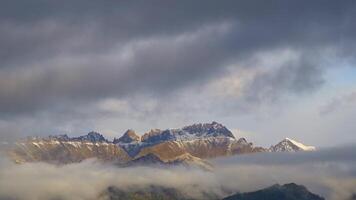 time lapse. sayans. foggy mountains of Russia video