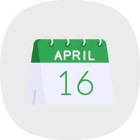 16th of April Flat Curve Icon vector