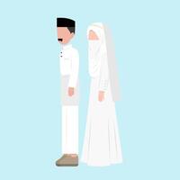 Muslim Wedding Couple Flat Illustration vector