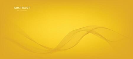 Abstract Yellow Gradient Background Template with Wavy Lines vector