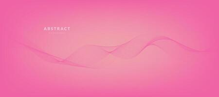 Abstract Pink Gradient Background Template with Wavy Lines vector