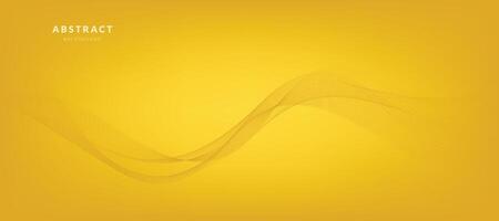 Abstract Yellow Gradient Background Template with Wavy Lines vector