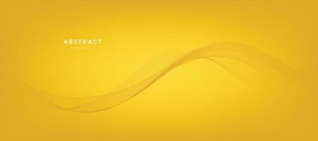 Abstract Yellow Gradient Background Template with Wavy Lines vector