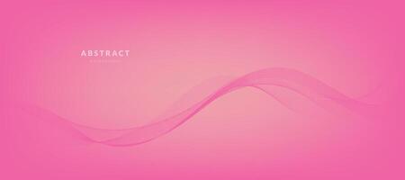 Abstract Pink Gradient Background Template with Wavy Lines vector