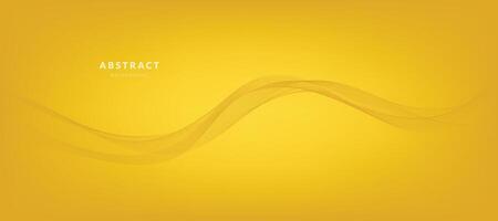 Abstract Yellow Gradient Background Template with Wavy Lines vector