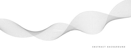 Abstract wave element for design. Digital frequency track equalizer. Stylized line art background. Vector illustration. Wave with lines created using blend tool. Curved wavy line, smooth stripe.