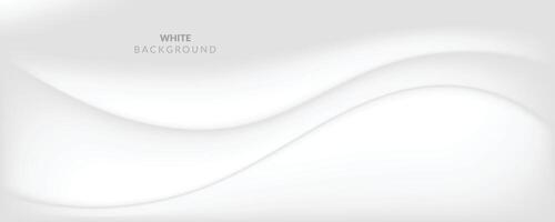 White geometric abstract background with waves effect. Minimal modern graphic design element cutout style concept for banner, flyer, card, or brochure cover vector