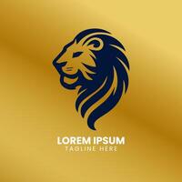 Lion Gold logo design vector template