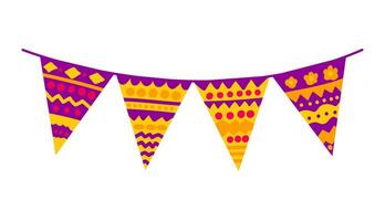 Vector colorful flat garland hanging for party decor