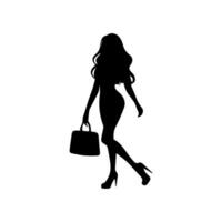 Vector silhouettes of business lady