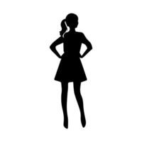 Vector silhouettes of business lady