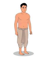 A village poor boy cartoon character design vector