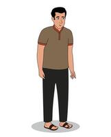 A young boy standing cartoon character design vector