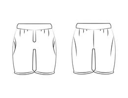 mano dibujado corto pantalones vector