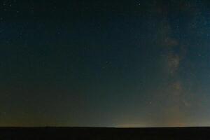 Blue dark night sky with many stars. Space background photo