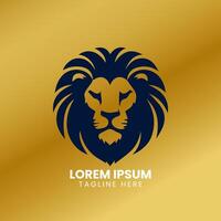 Lion Gold logo design vector template