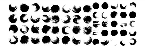 Vector set of grunge circle brush