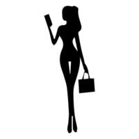 Vector silhouettes of business lady