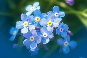 AI generated Inspirational blooms Forget me not flowers in macro, a springtime symphony photo