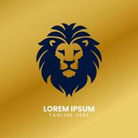 Lion Gold logo design vector template