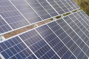 Green economic, solar panels to produce electricity from the sun photo