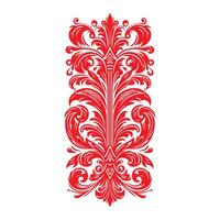 damask red color element oriental vector isolated ob white background