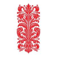 damask red color element oriental vector isolated ob white background