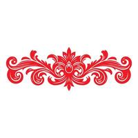 damask red color element oriental vector isolated ob white background