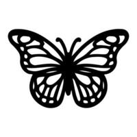 AI generated Butterfly contours doodle silhouettes element vector illustration on white background one continuous black line hand drawing of monarch butterfly flying