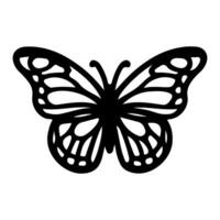 ai generado mariposa contornos garabatear siluetas elemento vector ilustración en blanco antecedentes uno continuo negro línea mano dibujo de monarca mariposa volador