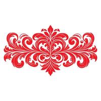 damask red color element oriental vector isolated ob white background