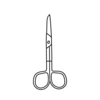 Tool for manicure - Scissors. Vector illustration in doodle style.