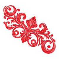 damask red color element oriental vector isolated ob white background