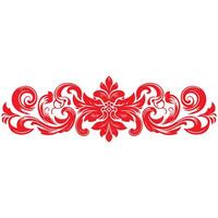 damask red color element oriental vector isolated ob white background