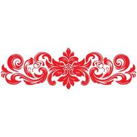 damask red color element oriental vector isolated ob white background