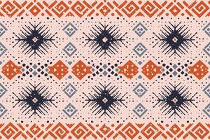 adorno geométrico ikat con diamantes. ikkat. patrón sin costuras estilo azteca. textura vectorial étnica tribal. bordado popular, indio, escandinavo, gitano, mexicano, alfombra africana, papel tapiz. vector