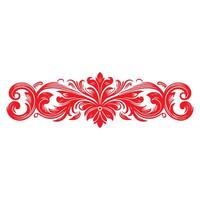 damask red color element oriental vector isolated ob white background