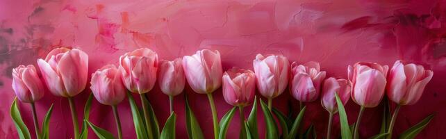 AI generated Pink Tulips in a Vase photo