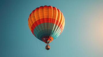 AI generated Hot Air Balloon Soaring in Blue Sky photo