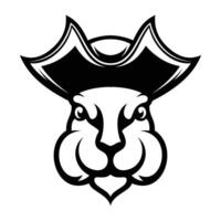 Rabbit Pirates Outline Version vector