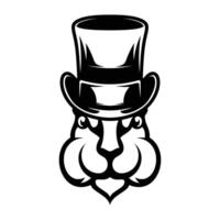 Rabbit Top Hat Outline Version vector