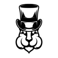 Rabbit Top Hat Outline Version vector